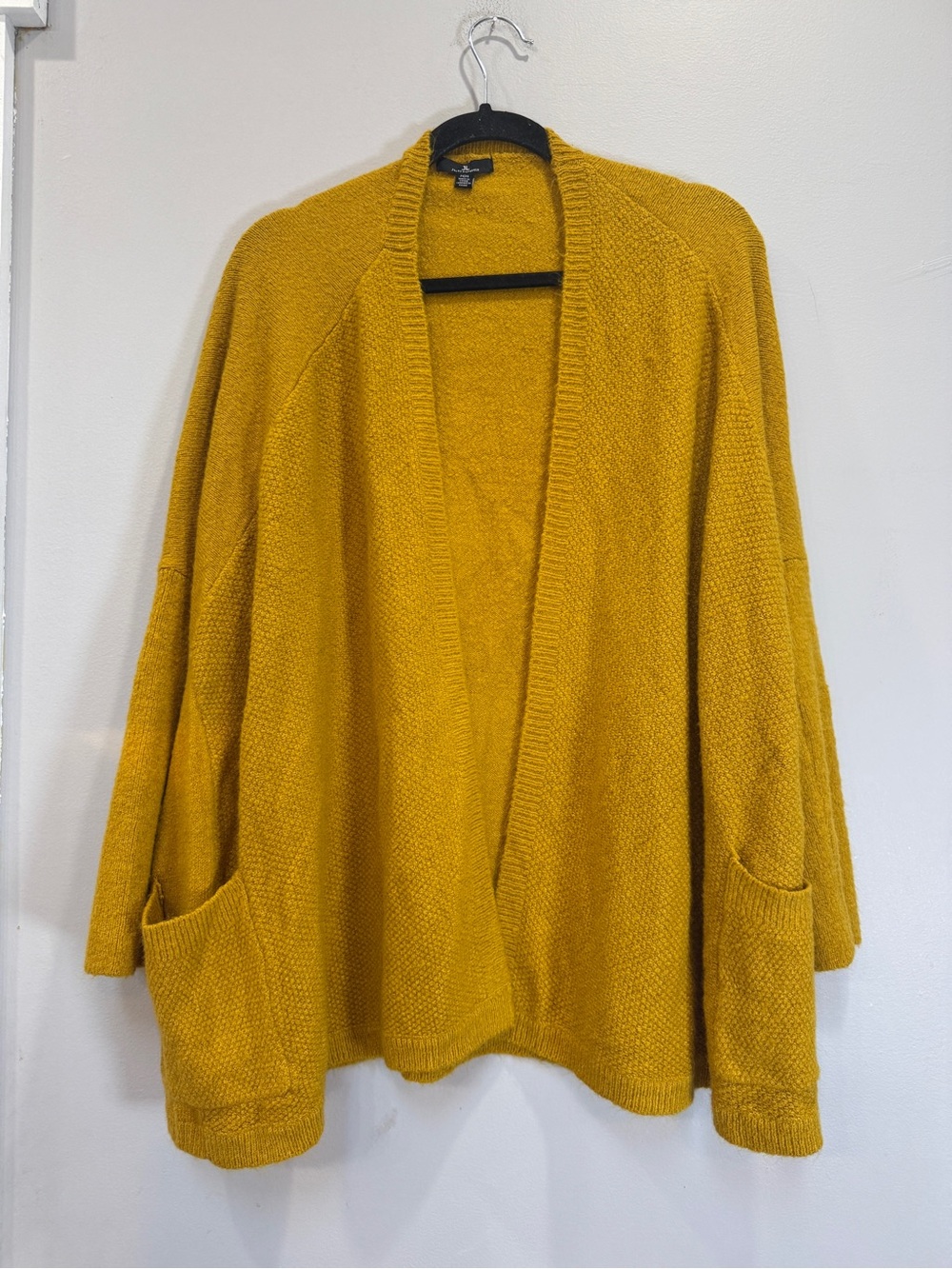 Jules & Leopold Mustard Open-Front Knit Cardigan